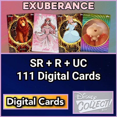 Topps Disney Collect Exuberance SR+R+UC 111 Cards