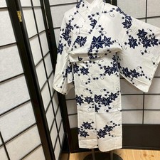 9069 Japanese Yukata Womens Vintage Fabric Cotton Robe Kimono Traditional