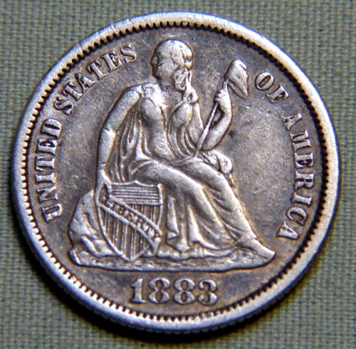 1883 United States Seated Liberty Silver Dime - Choice EF - Lot 1172