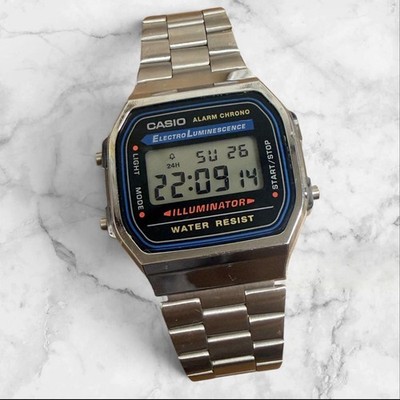 CASIO A168 Digital Watch, Silver, Cheap Casio, Working Condition