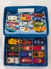 Vintage Lesney Matchbox Mixed Lot of 24 Cars/Trucks With Carrying Case Diecast