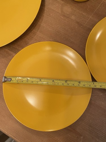 Melaware 1970s Mustard Yellow Retro 2 Mugs & 4 Plates Set Picnic Camping - Picture 17 of 19