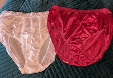 Hanes  Fruit of the Loom Women's Nylon Granny Panties Lot 2 Size 7 Silky Lace