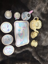 Unicorn Pretend Play Tea Set with Tray, Cups, Saucers, and Teapot