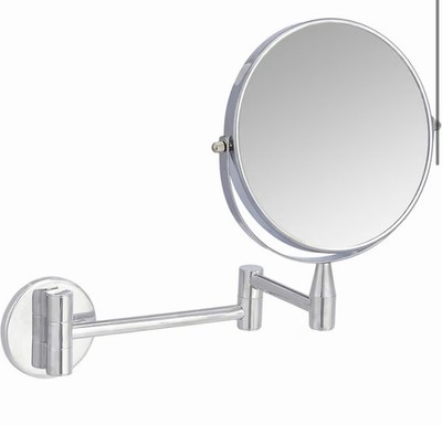 Amazon Basics Wall Mount Round Vanity Mirror Double-Sided Magnifying 360° Chrome