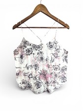 Victoria’s Secret Floral Striped Camisole Tank Top M Coquette Lingerie Fairycore