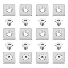12Pcs Profile End Cap, Zinc Alloy 3030 EU Standard T-Slot Extrusion, Silver
