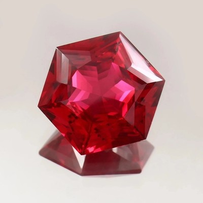 AAA Museum Grade Natural Flawless Burma Ruby Loose Hexagon Gemstone Cut 50.44 Ct