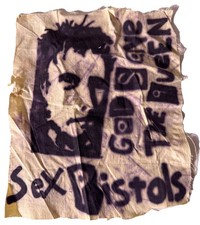 SEX PISTOLS CLOTH RARE PUNK GOD SAVE THE QUEEN 8in x 9.5in
