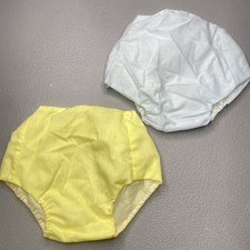 Vintage Baby Plastic Lined Cloth Diaper Cover Bloomers Pants Lot Yellow Blue