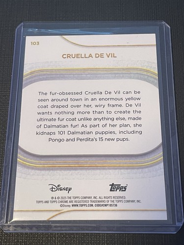 Topps Chrome Disney 2025 Cruella De Vil Prism Refractor #103 - Bild 2 von 2