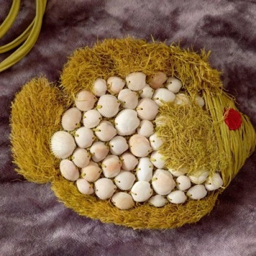 Jamin Puech Fish Bag 2019 S/S Rafia Shoulder Summer Yellow Near Mint  from japan - Image 3 of 4