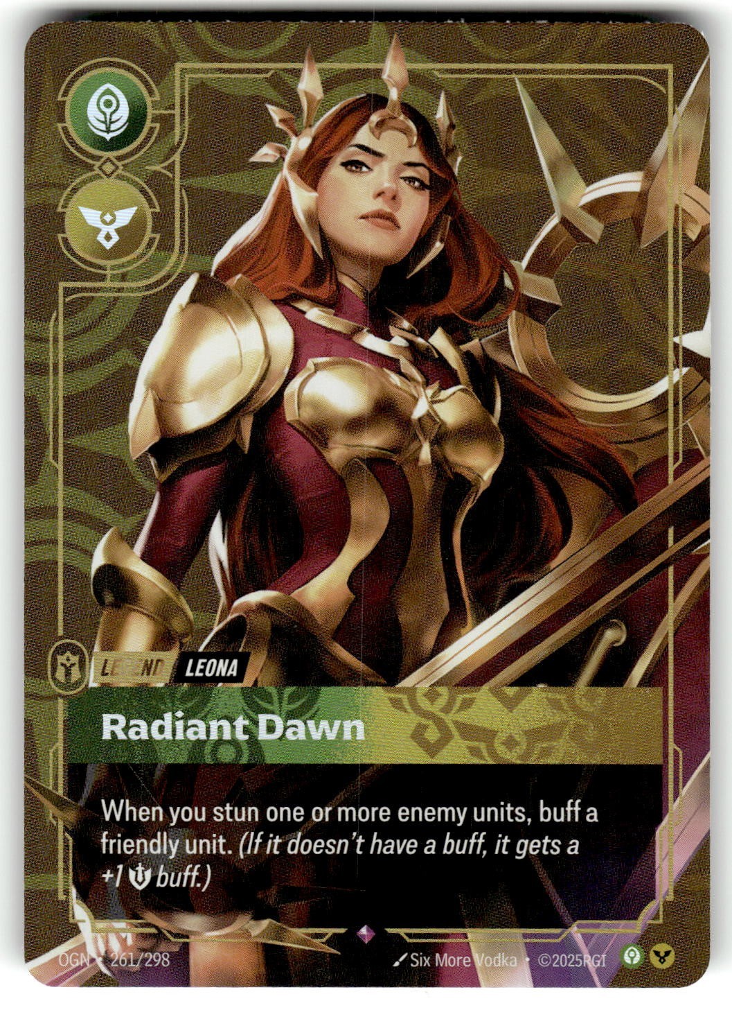 2025 League of Legends - Origins Card OGN-261 Leona, Radiant Dawn Foil