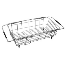 Keewah Expandable Dish Drainer Drying Rack Over The 16.1” x 9”, Silver 