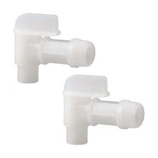 3/4” Male Barrel Faucet White Plastic Manual Handle Drum 2 Pack, 