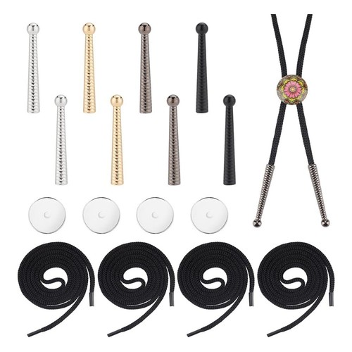 Kit De Bolo Tie Complet – Embouts De Rechange Et Accessoires De Boucle – Lot De 3 Couleurs – Alliage Minimaliste
