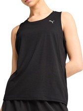 Puma Velocity Womens Running Vest Black Run Sleeveless Crew Neck Tank Top Ladies