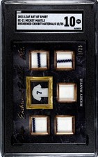 2021 Leaf Art of Sport Mickey Mantle Enshrined Exhibit RELIC JERSEY /25 SGC 10