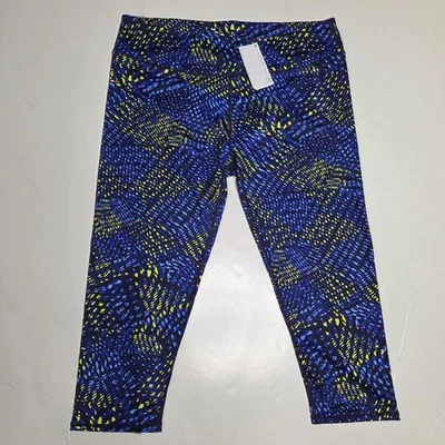 Fabletics NWT Salar Capri Leggings XXL Abstract Athletic Blue Yoga Gym Workout - Image 1 of 4