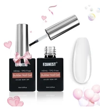 FZANEST Hema Free Builder Nail Gel, Clear Hard Builder Gel for Nail Apex and