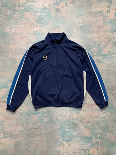 Vintage Nike Team Zip Track Jacket Logo Drill 1990s Hombres Talla M Azul - Imagen 4 de 24