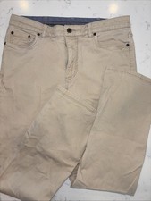 LL Bean Standard Fit Khaki Pants Beige Mens Size 32x30 Flat Front Casual EUC