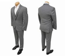 Boys Grey Tuxedo Jacket with Matching Pants 2 Piece Suit Size 14