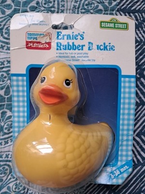 Vintage Playskool Tommee Tippee Ernie's Rubber Duckie In Original Packaging USA 