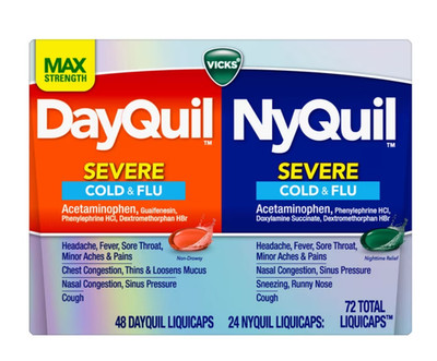 Vicks DayQuil/NyQuil Cold & Flu Combo Pack Liquicaps - Acetaminophen - 72ct