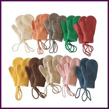 Wool Baby Winter Gloves Candy Color Halter Kids Mittens for Children Girls Boys