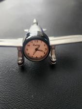 Relic Fossil Airplane Desk Clock- Silver/Blue- Limited Edition '67