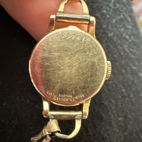 Orologio da polso svizzero Bulova donna placcato oro 10k vintage - Foto 4 di 14