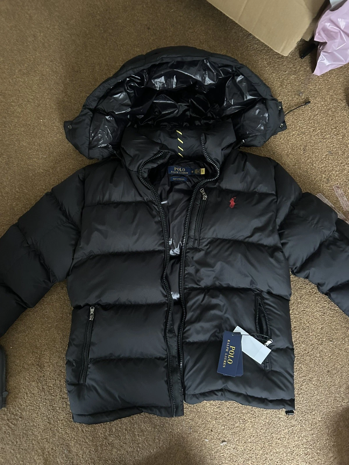 Polo Ralph Lauren Gorham Down Puffer Jacket Black Men's Medium BNWT