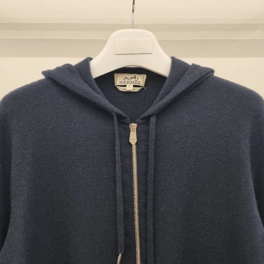 HERMÈS Hermes giacca in cashmere con cappuccio e zip HEB012056 124531113