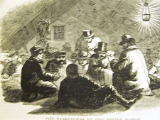 Vanderbilt Steamer LOSS at SEA PASSENGERS at FIRE 1859 Antique Art Matted