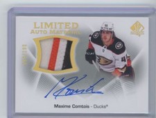 2021-22 SP Authentic Limited Autographs Material Maxime Comtois Auto 058/100