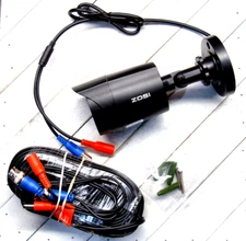 ZOSI ZG1062B Security Camera w/ 24 LEDs for Night Vision + 60 ft. BNC Cable