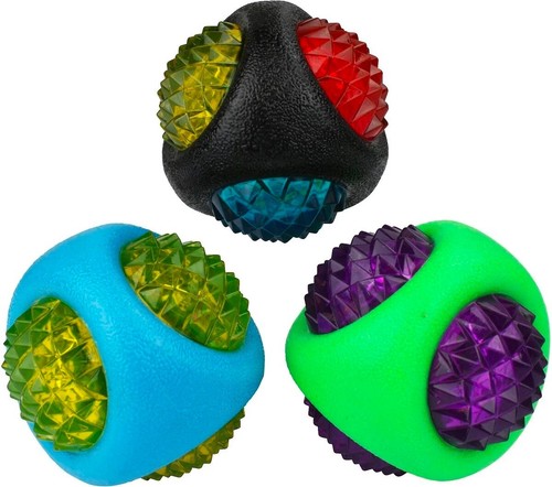 Dog Dental Lighted TPR Translucent Diamond Balls 3 inch Small to Medium Canines - Picture 21 of 37