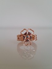 TED BAKER GOLD PLATED LEOTIE ENAMEL FLOWER STACKING RING
