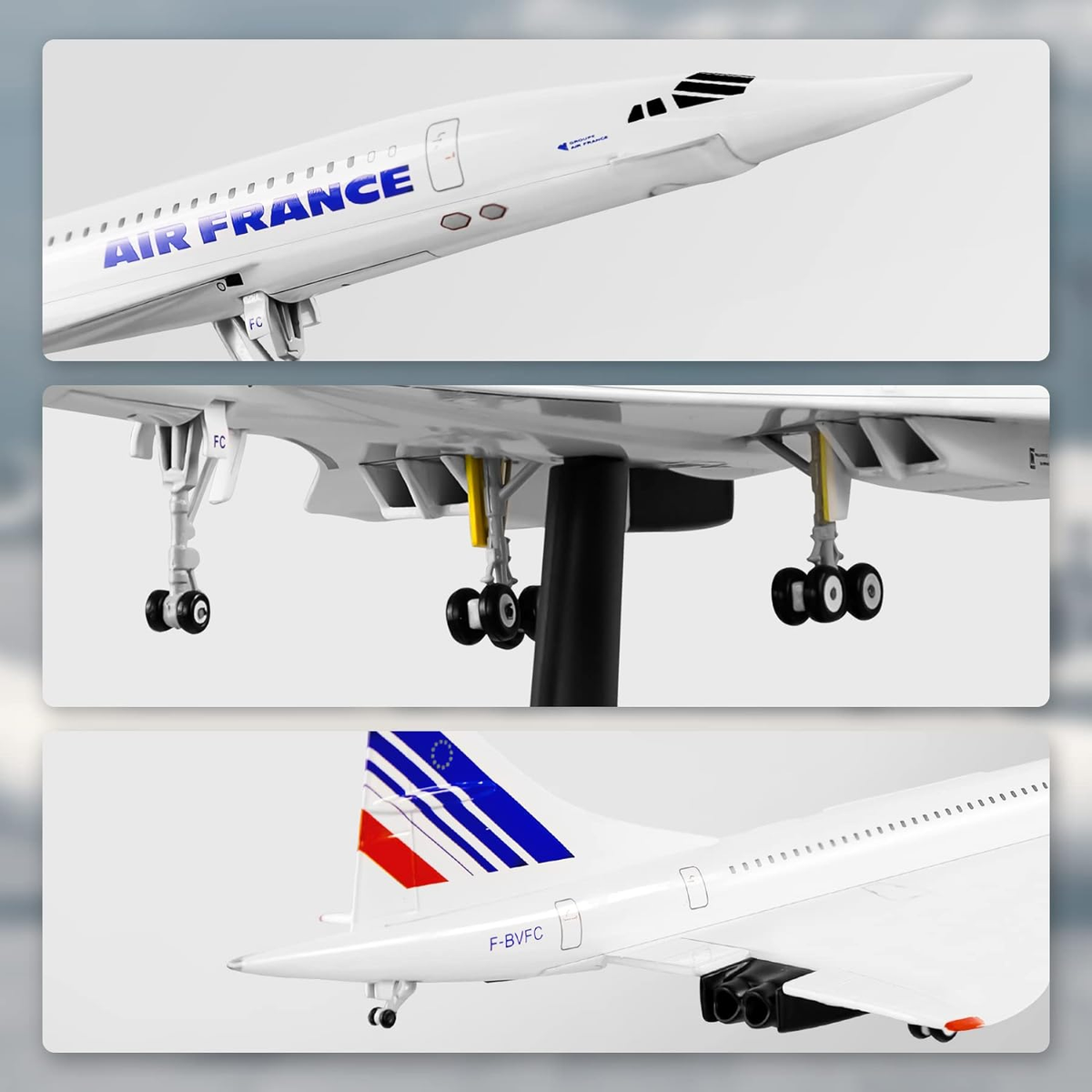 1:200 Scale Concorde Plane Model Airplane Air France Plane F-BVFB 1:200 Scale Concorde Plane Model Airplane Air France Plane F-BVFB