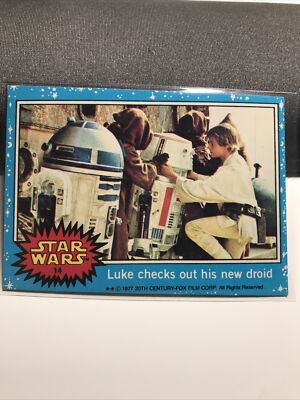 1977 Topps Star Wars Series 1 #14 Luke R2D2 Droid - AWESOME CONDITION NM !