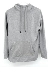 Athleta Womens Hoodie S Heather Gray Long Sleeve Drawstring Pullover