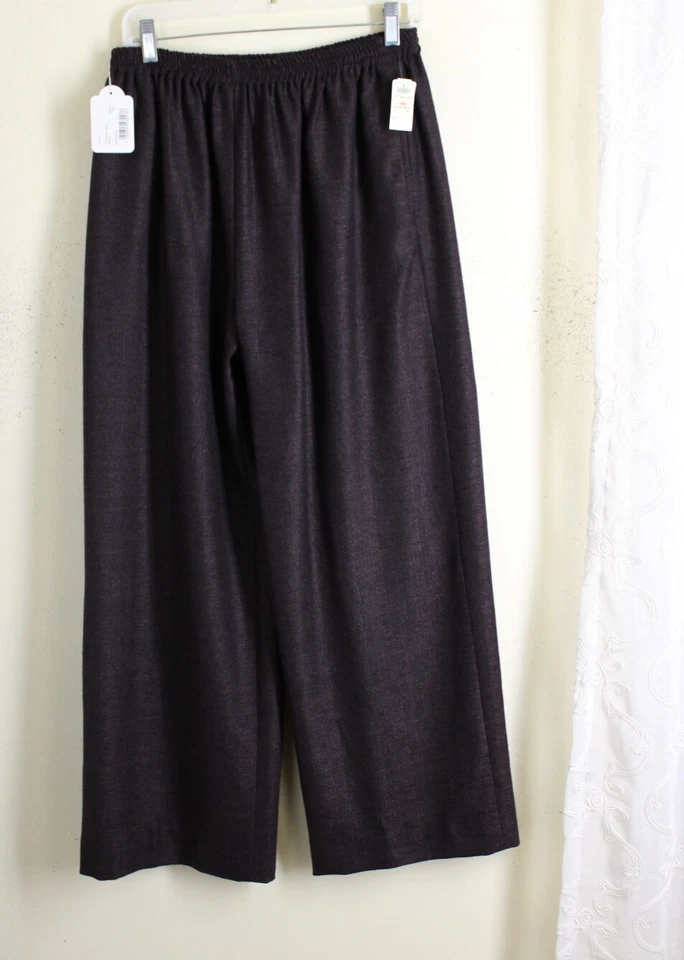 Nuevo con etiquetas Pantalones Eskandar 1 2 96% Seda Cachemira PÚRPURA Tejido de Cesta Lujoso