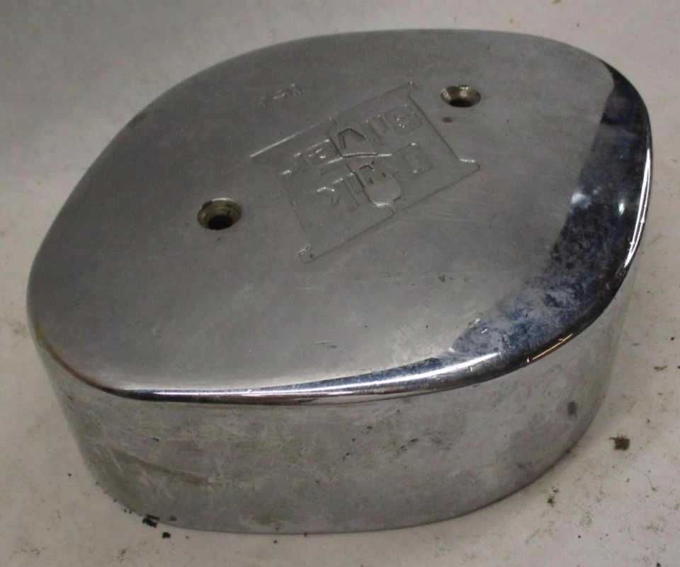 Cubierta de filtro de aire de carburador Harley Edelbrock Qwik Silver II Max-Flo cromada Foto 4 de 4