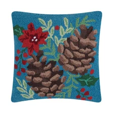 Peking Handicraft - Pinecones  16" Pillow - 31AV69C16SQ