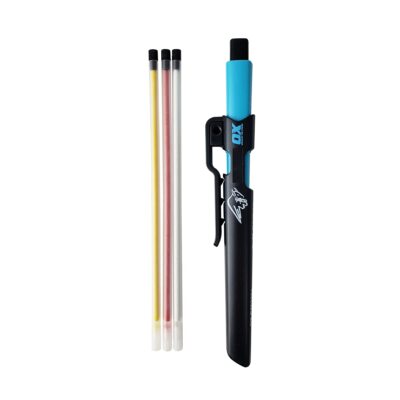 OX Tools Pro Tuff Carbon Marking Pencil Value Pack 4 Leads 4 piece set, Blue 