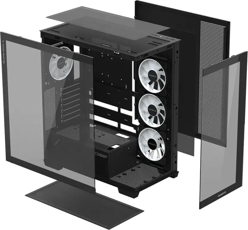 Gigabyte AORUS C500 Panoramic Stealth Midi Tower Gaming Gehäuse mit Glasseite... - Bild 2 von 4