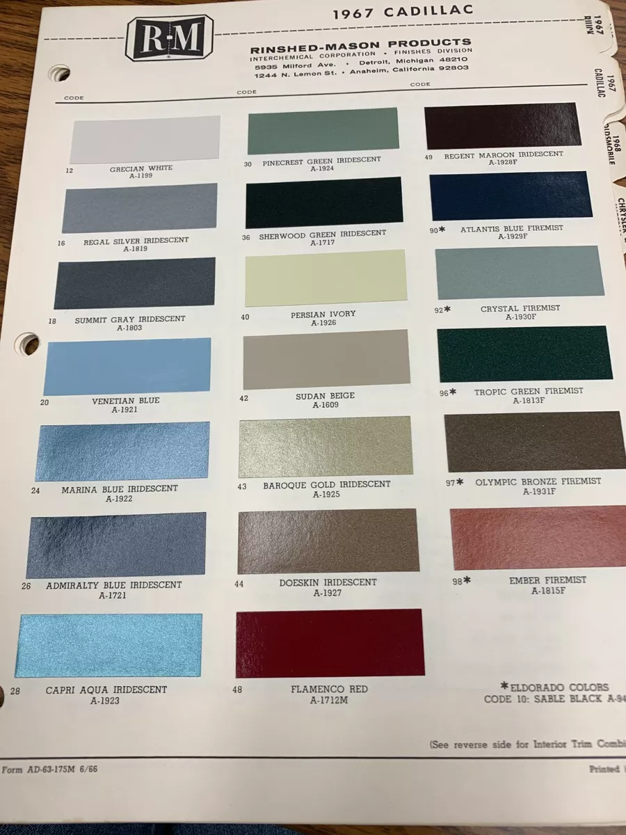 1973 Plymouth Colors Chevrolet, Paint Code, Chevelle, 47% OFF