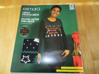 Esmara Ladies' Sweater Dress - Dear Santa, I Can Explain, Large (12/14)