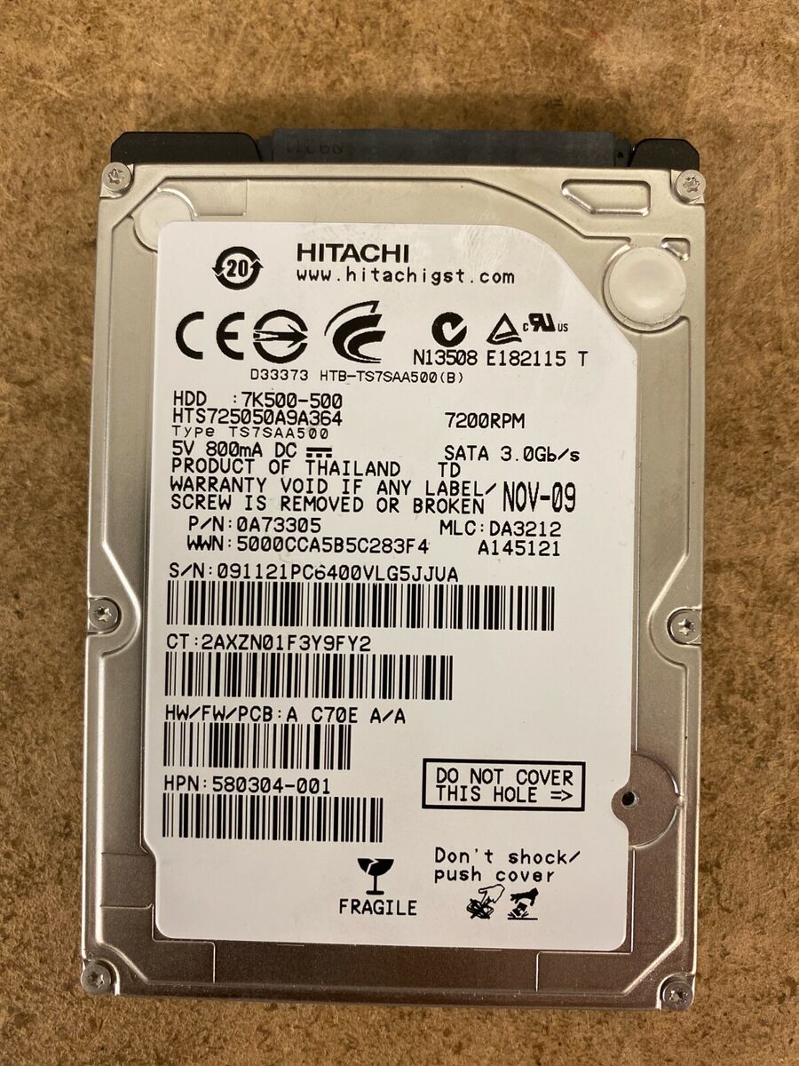 Hitachi Travelstar 7K500-500 HTS725050A9A364 500GB SATA Hitachi Travelstar 7K500-500 HTS725050A9A364 500GB SATA